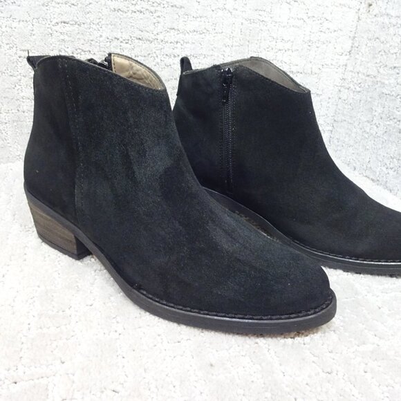 Marroqui Sanchez Womens 39 US 8 Black Suede Zip Boho Western Ankle Boots 19040 - Picture 6 of 10